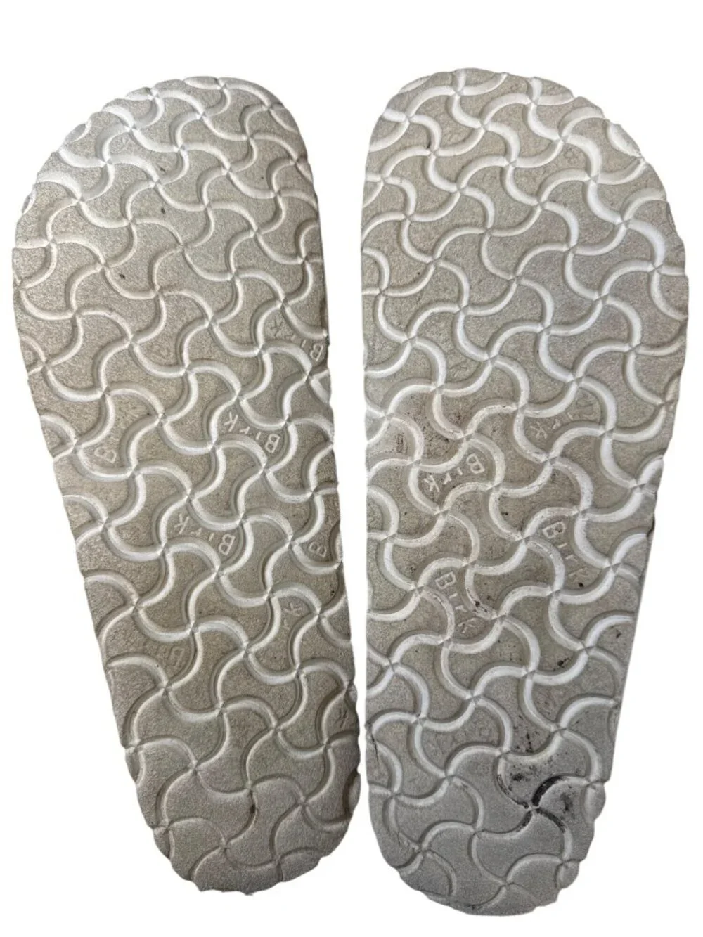 Birkenstock Arizona Leather Sandals~Size 9~White Silver Buckle Shoes P19 08